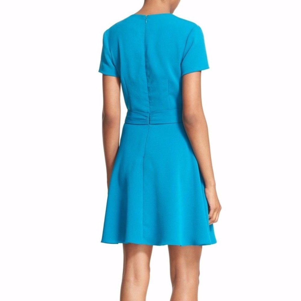 NWT $265 Alice + Olivia Short Sleeve Faux Wrap Dress in Dark Turquoise! - Picture 4 of 5